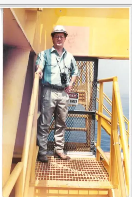 Offshore Injury Lawyer, Craig Davis on a rig in 1995